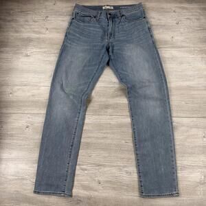 Madewell Jeans Mens 34x34 Light Wash Athletic Slim Stretch Whiskered Soft Denim